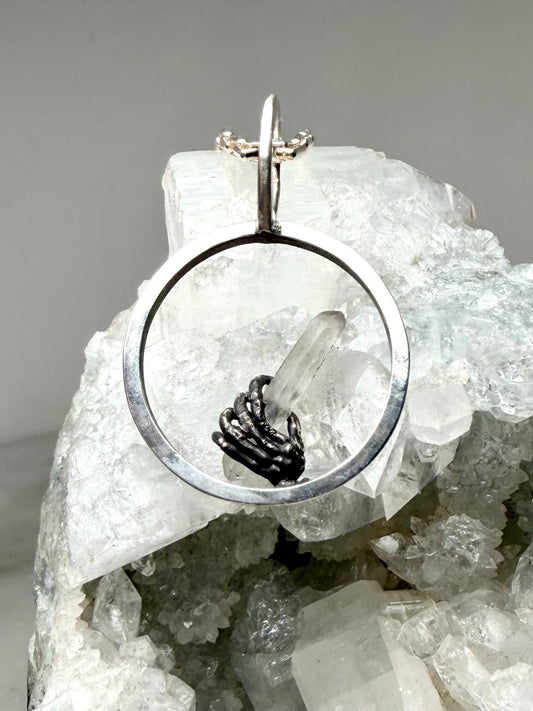 Hand of Glory Quartz Pendant | Sterling Silver