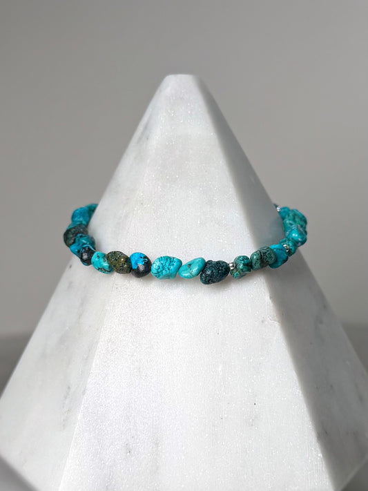 Raw Turquoise Bracelet | Sterling Silver