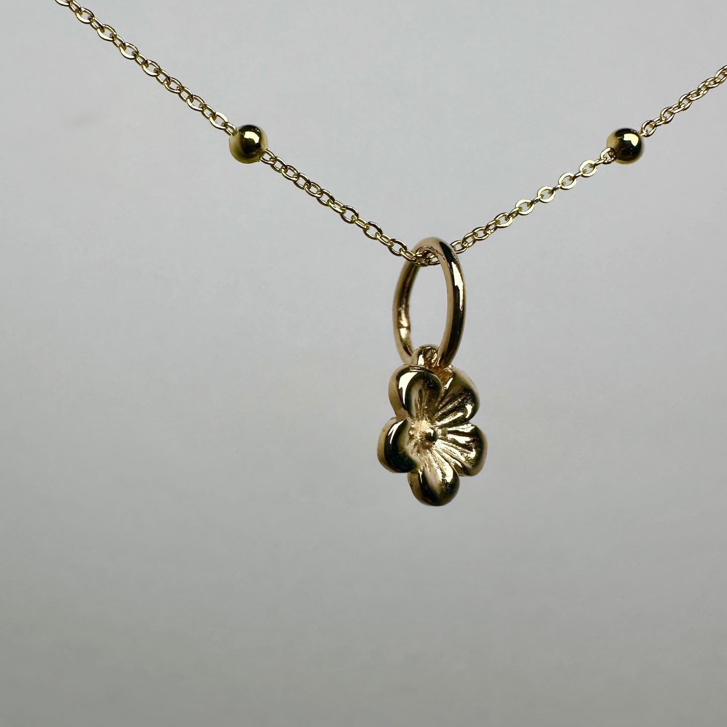 Cherry Blossom Charm | 14k Yellow Gold