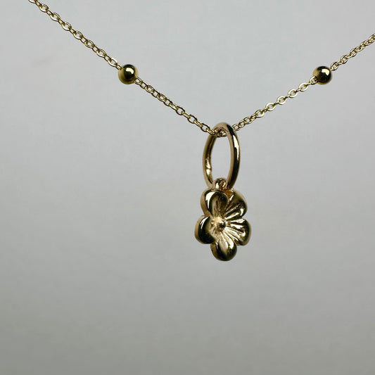 Cherry Blossom Charm | 14k Yellow Gold