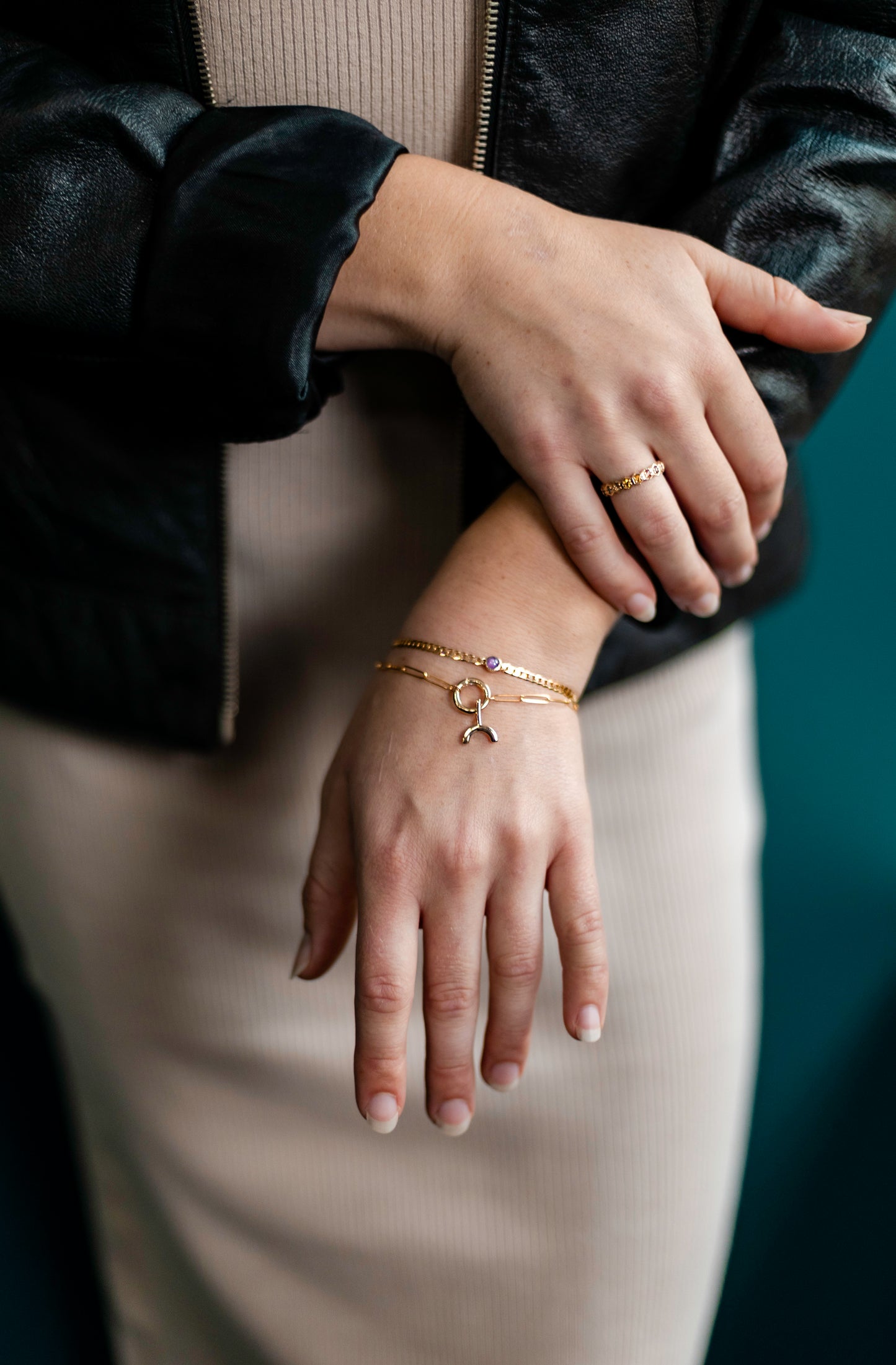 Circle Charm Bracelet | 14k Yellow Gold