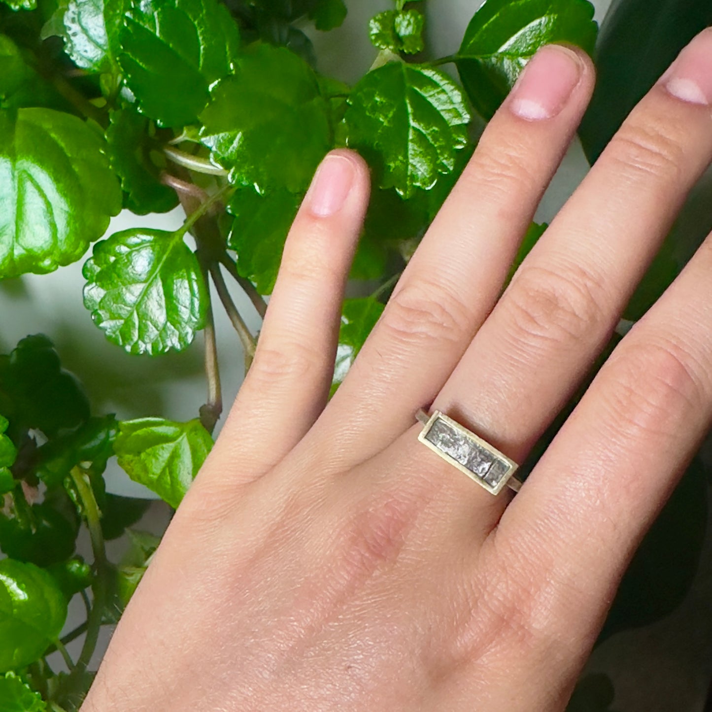 Granite Texture Signet Ring