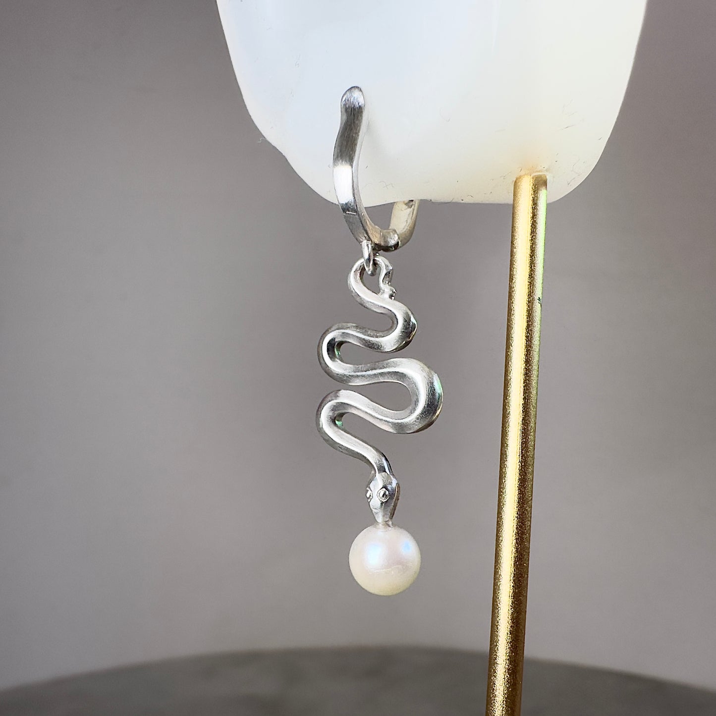 Pearl & Serpent Single Earring