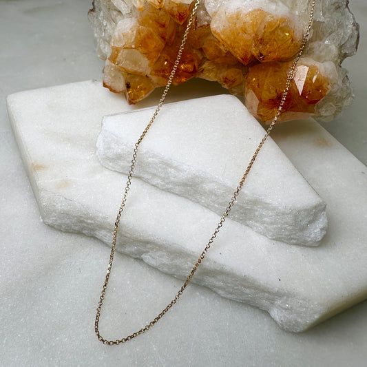 1mm Diamond Cut Rolo Chain | 14k Yellow Gold