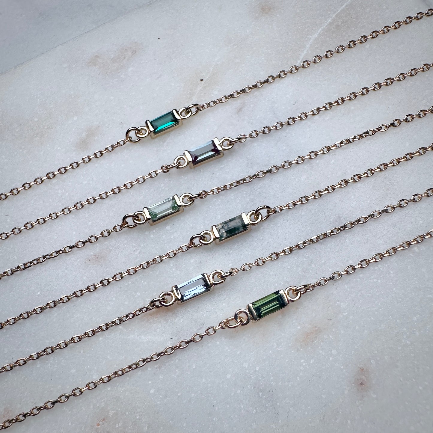 Stackable Gemstone Solitaire Bracelets | 14k Yellow Gold