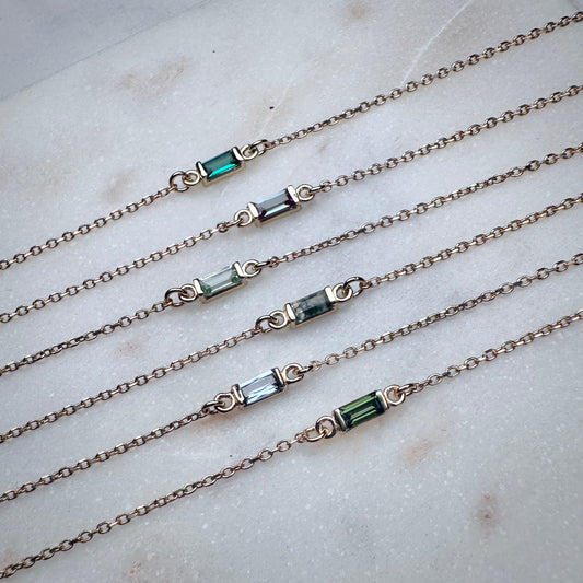 Stackable Gemstone Solitaire Bracelets | 14k Yellow Gold