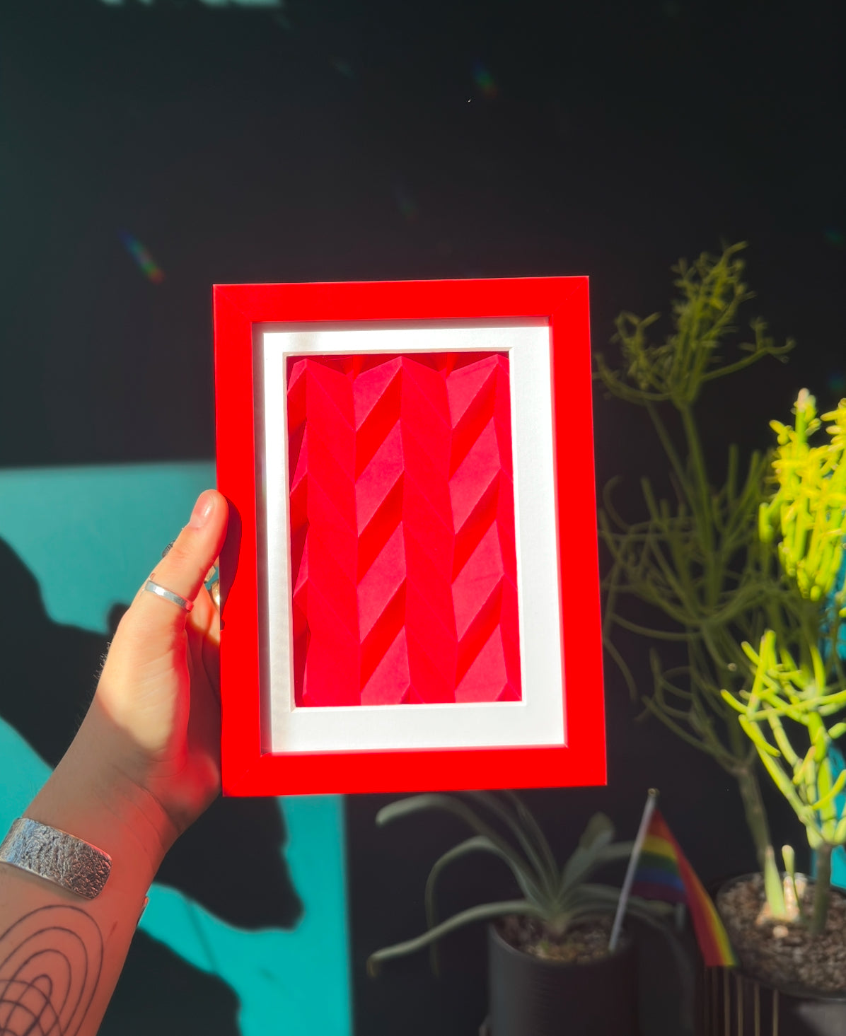 Red Folded “Heart” Framed Art by Koko Bayer