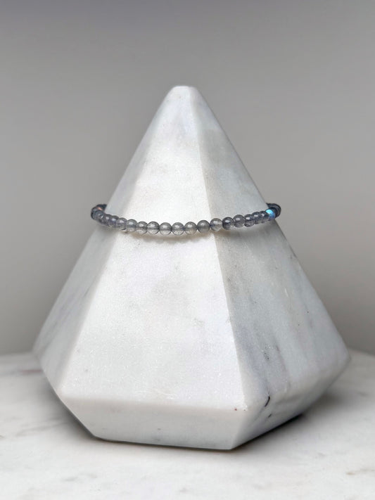 Labradorite Beaded Bracelet | Sterling Silver