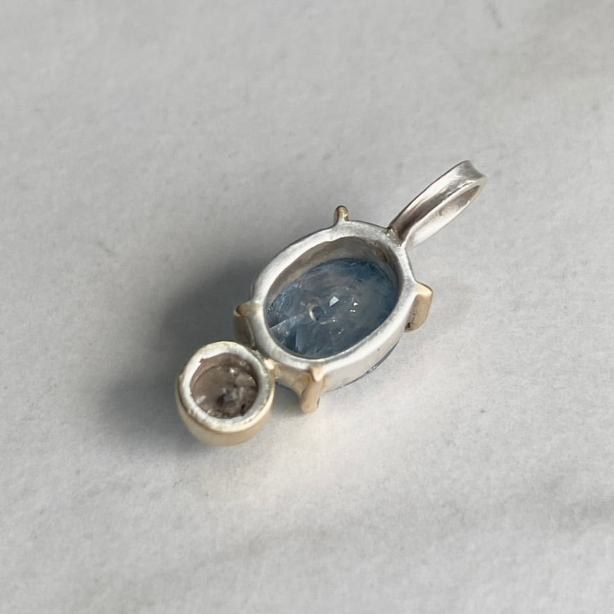 Montana Sapphire & Diamond Duo Pendant