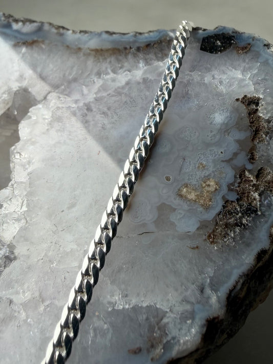Beveled Curb Chain | 2.9mm Wide | Sterling Silver