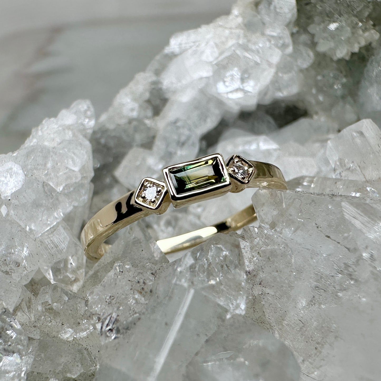 Art Deco Inspired Stacking Ring | 14k Yellow Gold