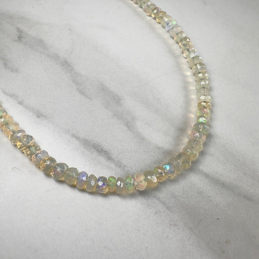 Faceted Ethiopian Opal Necklace