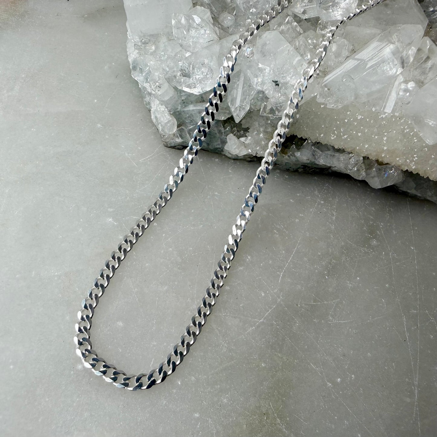 Diamond Cut Curb Chain| 3mm | Sterling Silver