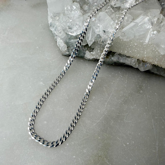 Diamond Cut Curb Chain| 3mm | Sterling Silver