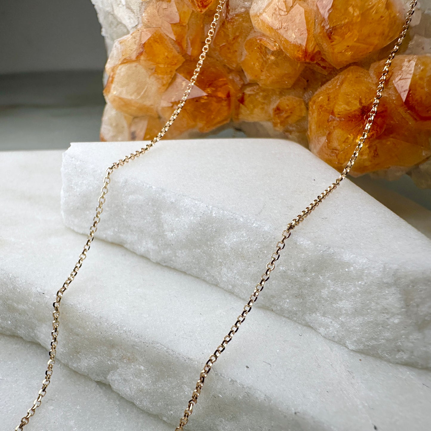 1mm Diamond Cut Rolo Chain | 14k Yellow Gold