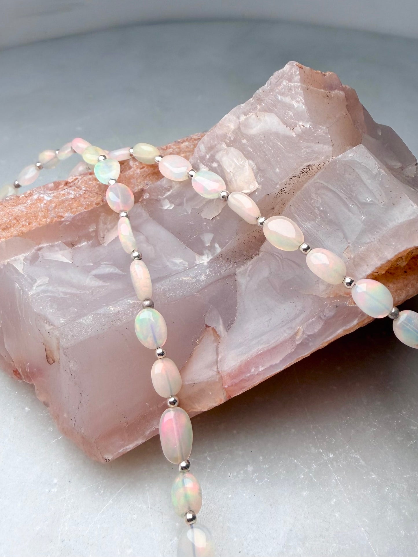 Ethiopian Opal Pebble Necklace | Sterling Silver