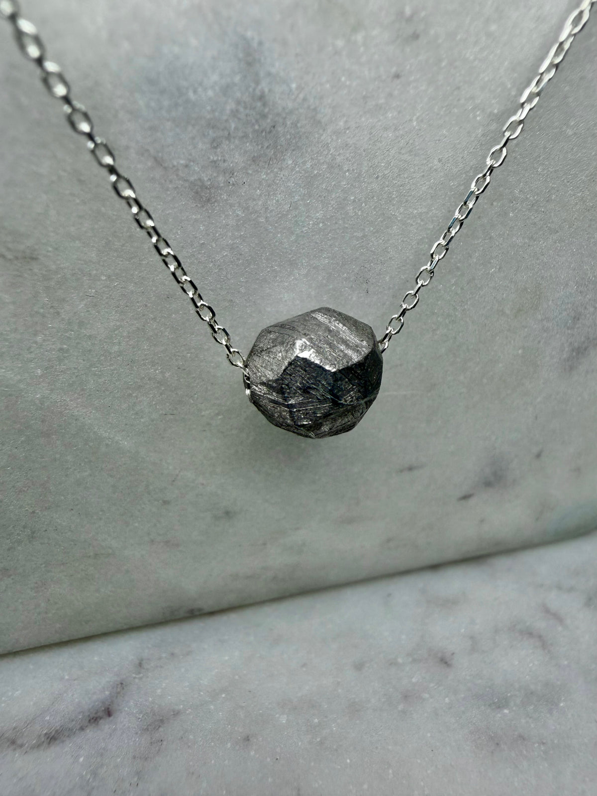 Meteorite Floater Necklace | Sterling Silver