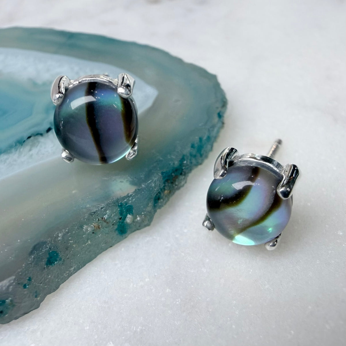 Abalone Stud Earrings | Sterling Silver