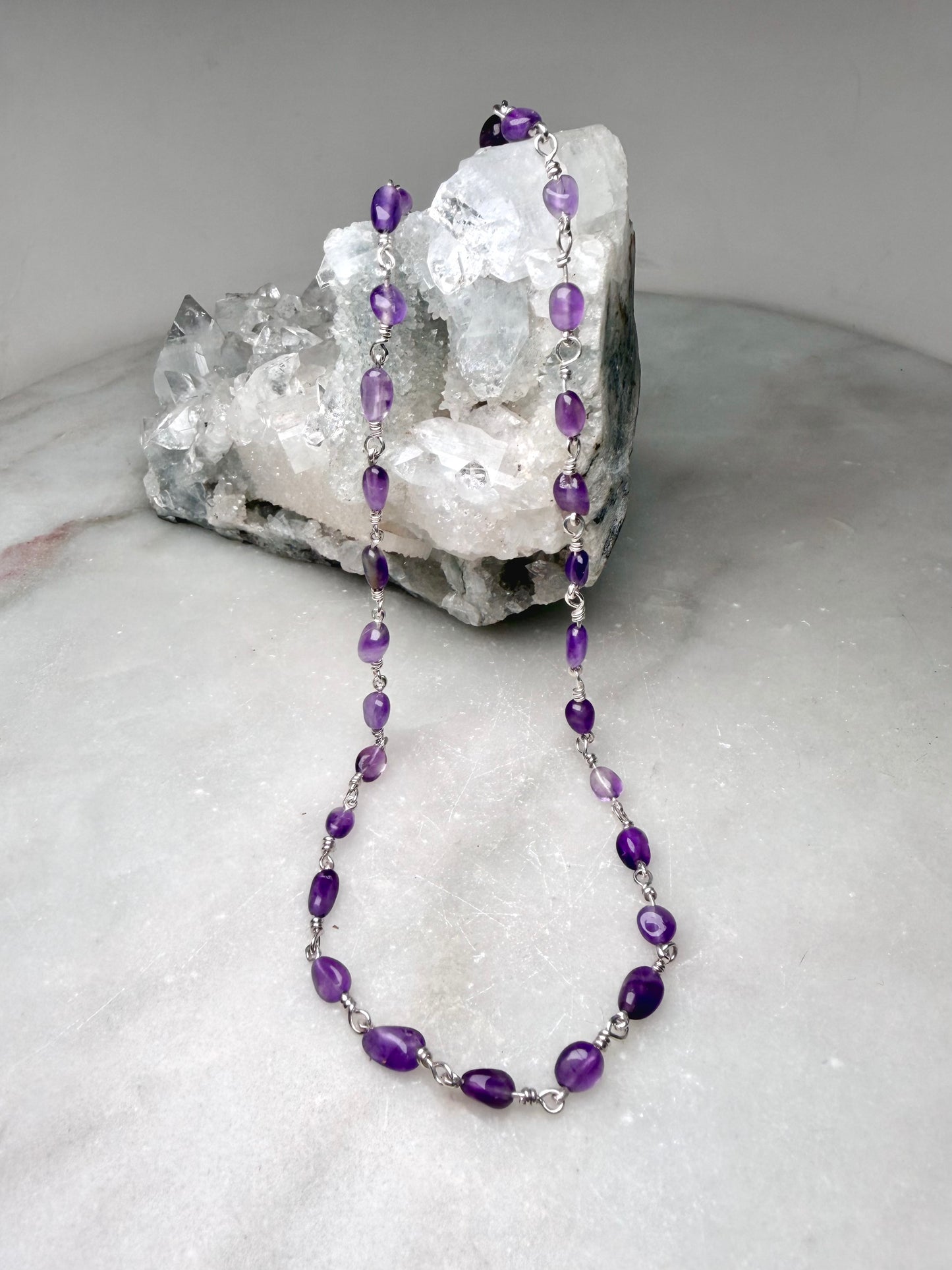 Coiled Amethyst Necklace | Sterling Silver
