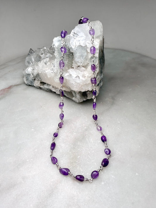 Coiled Amethyst Necklace | Sterling Silver