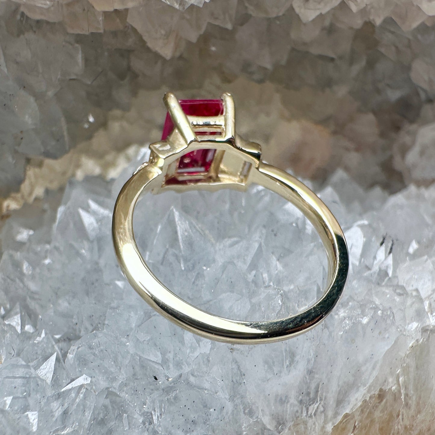 Antique-Inspired Ruby & Diamond Ring | 14k Yellow Gold