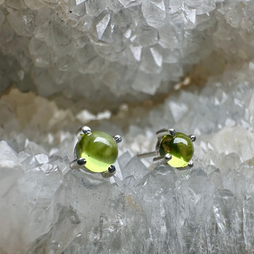 Peridot Stud Earrings | Sterling Silver