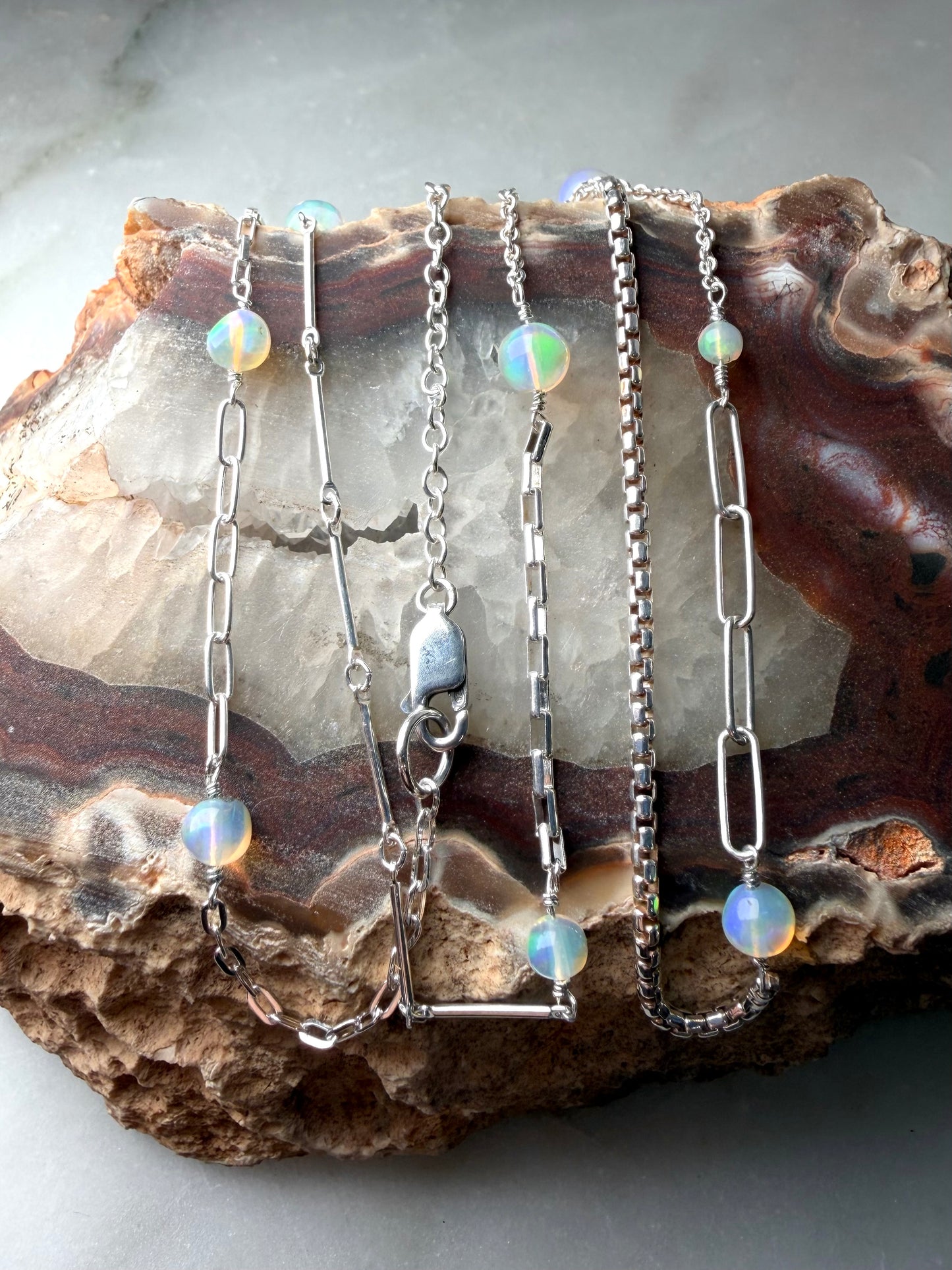 Opal Patchwork Necklace | Sterling Silver