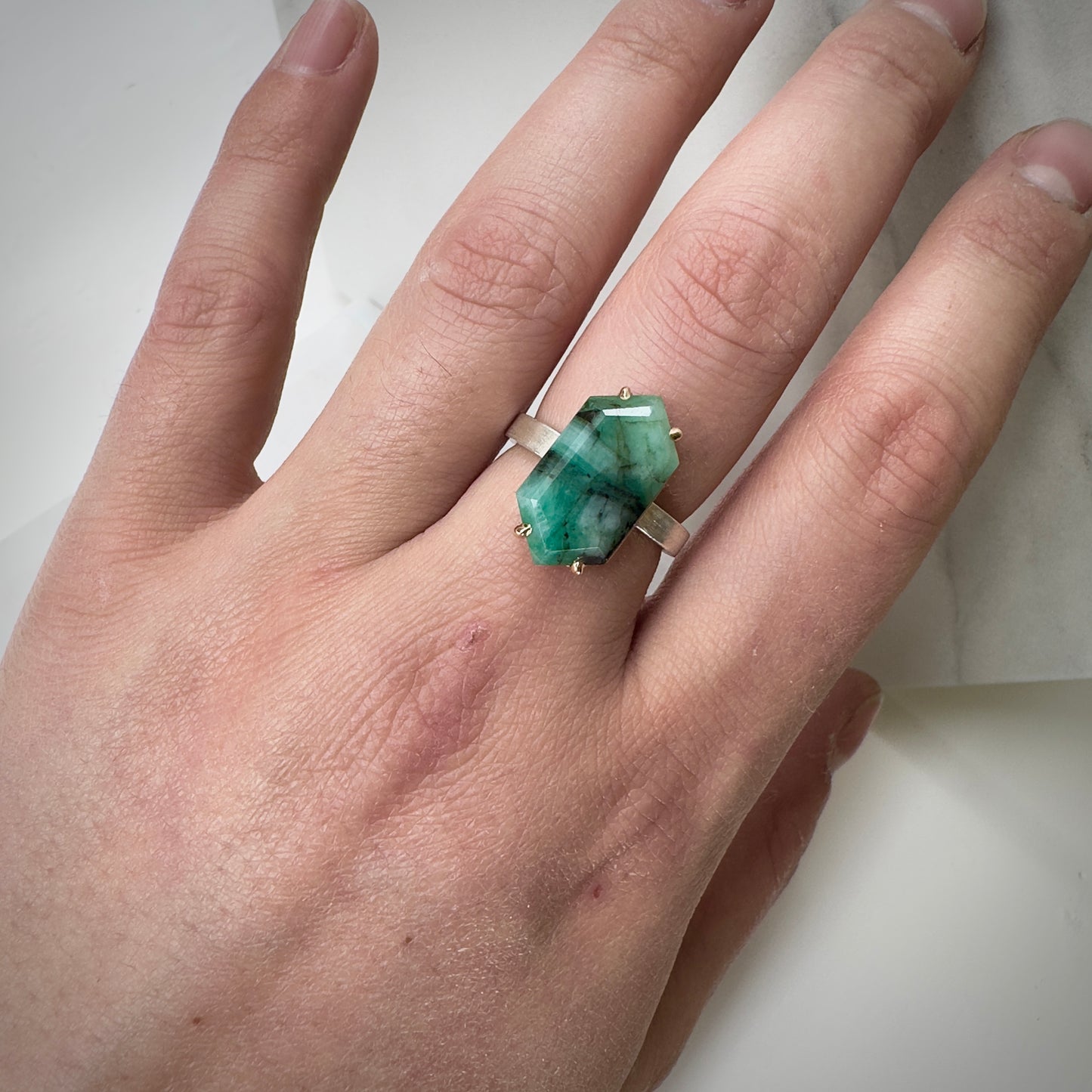 Floating Emerald Ring