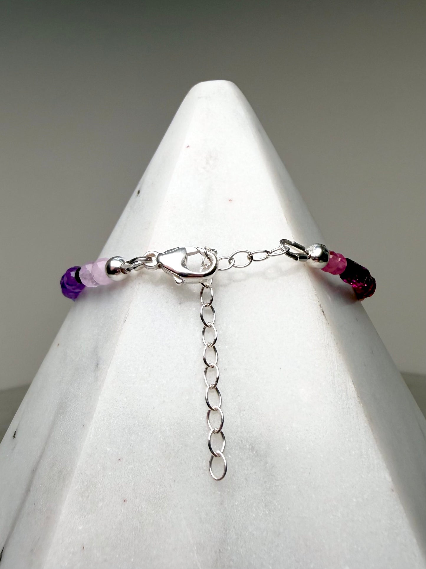 Black Spinel & Rainbow Gemstone Bracelet | Sterling Silver