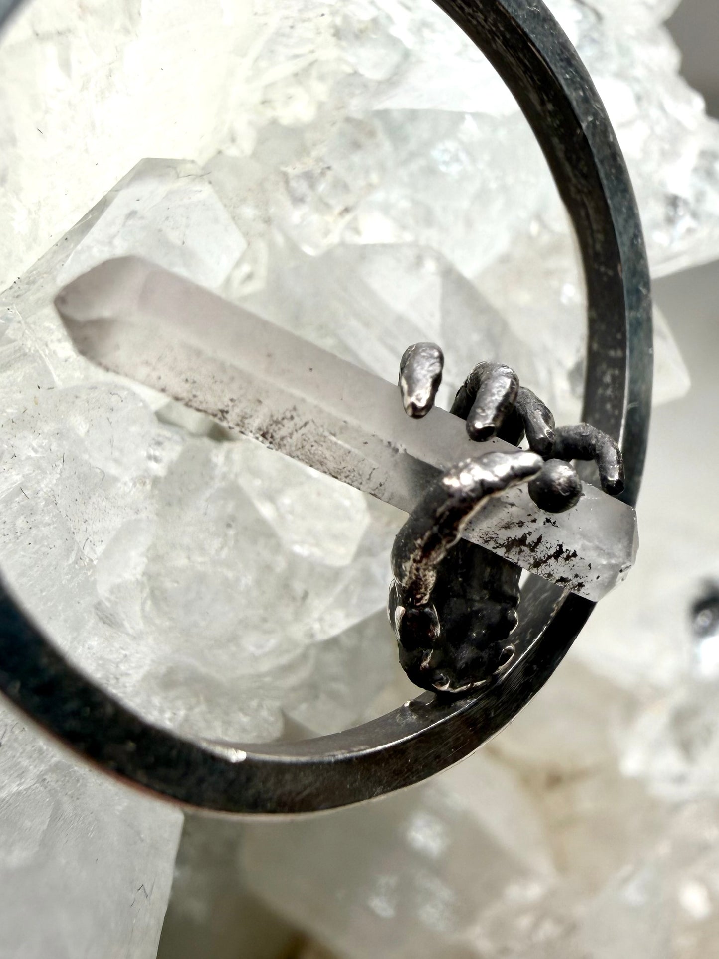 Hand of Glory Quartz Pendant | Sterling Silver
