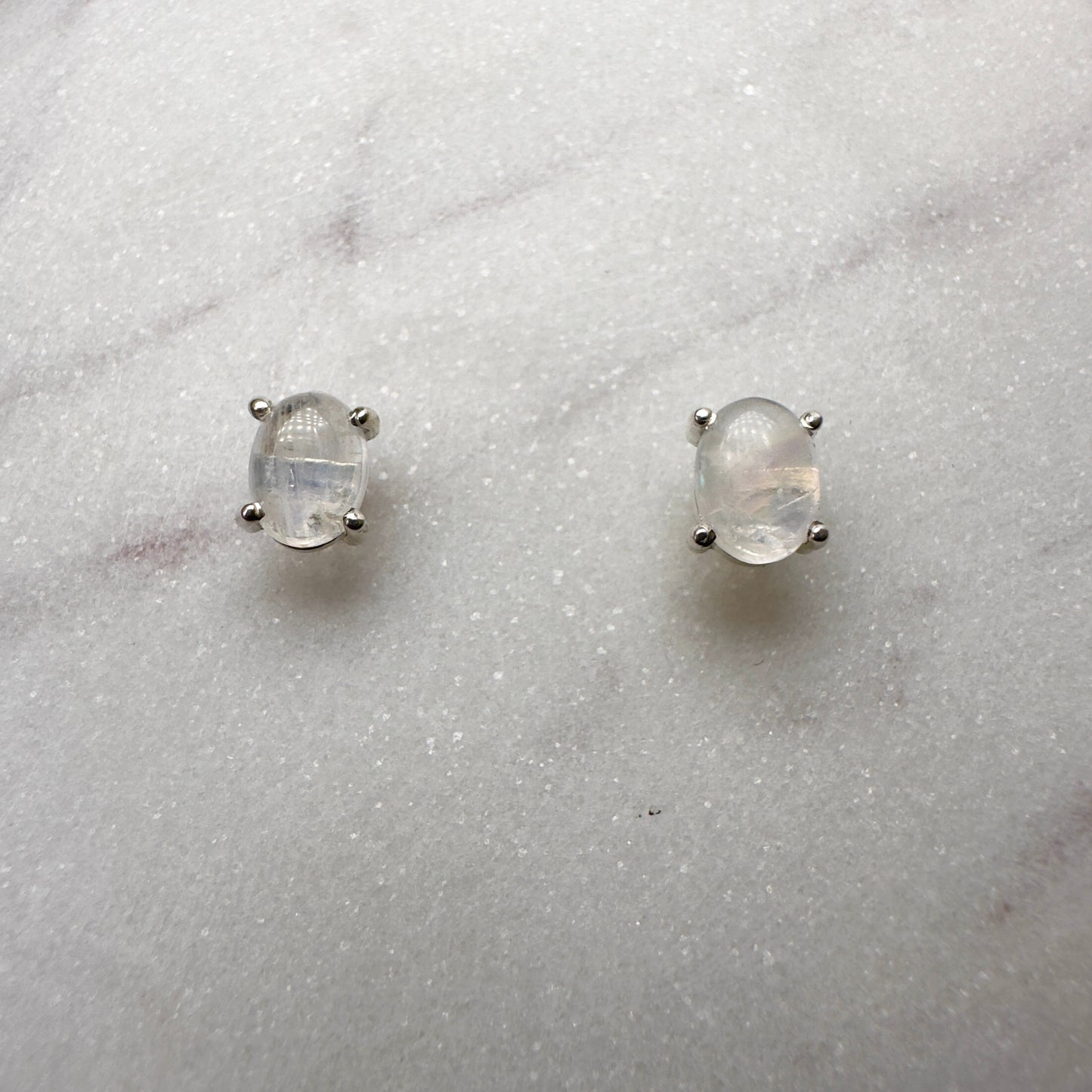 Gemstone Stud Earrings: 4 Prong Settings