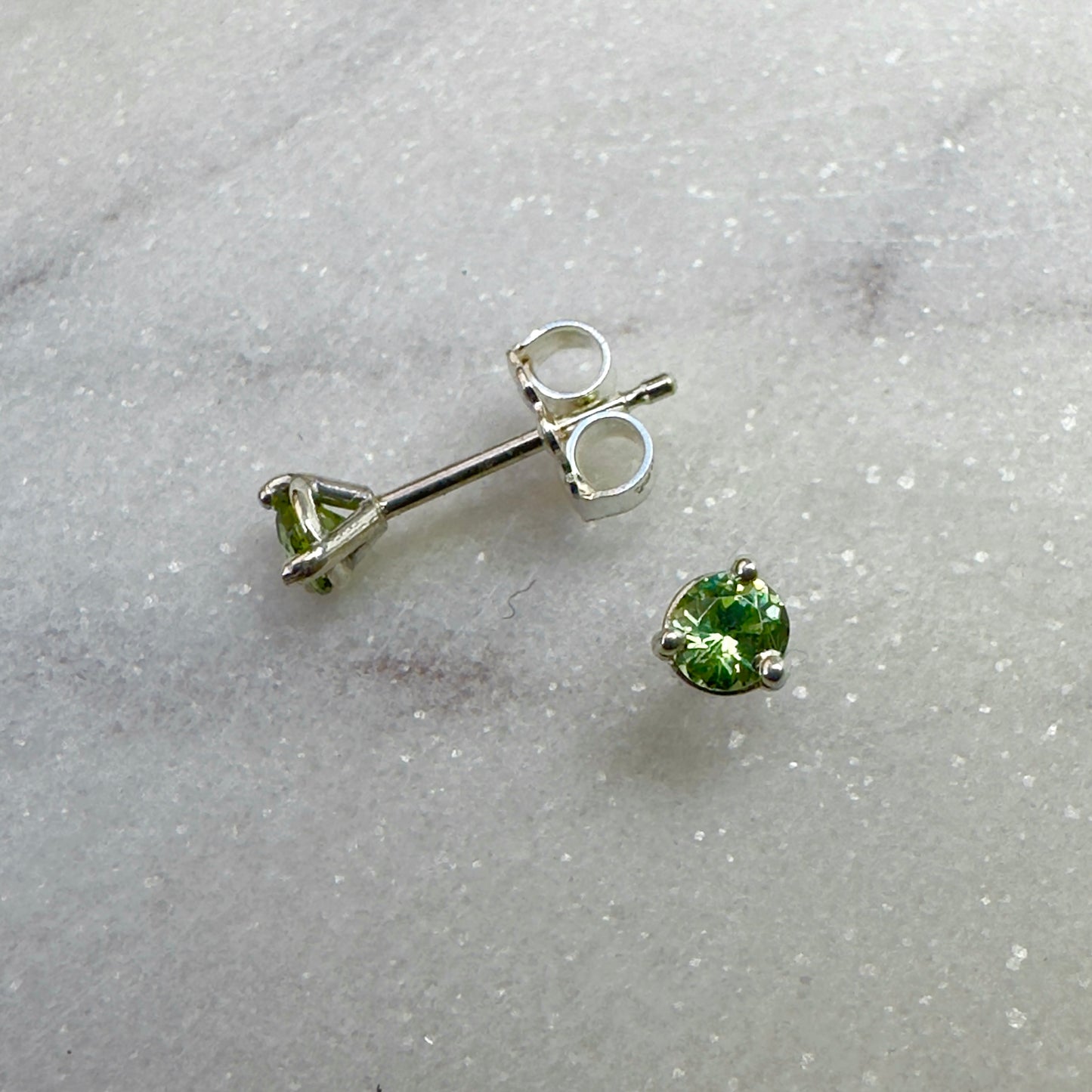 Gemstone Stud Earring: 3 Prong ‘Cocktail’ Style Setting