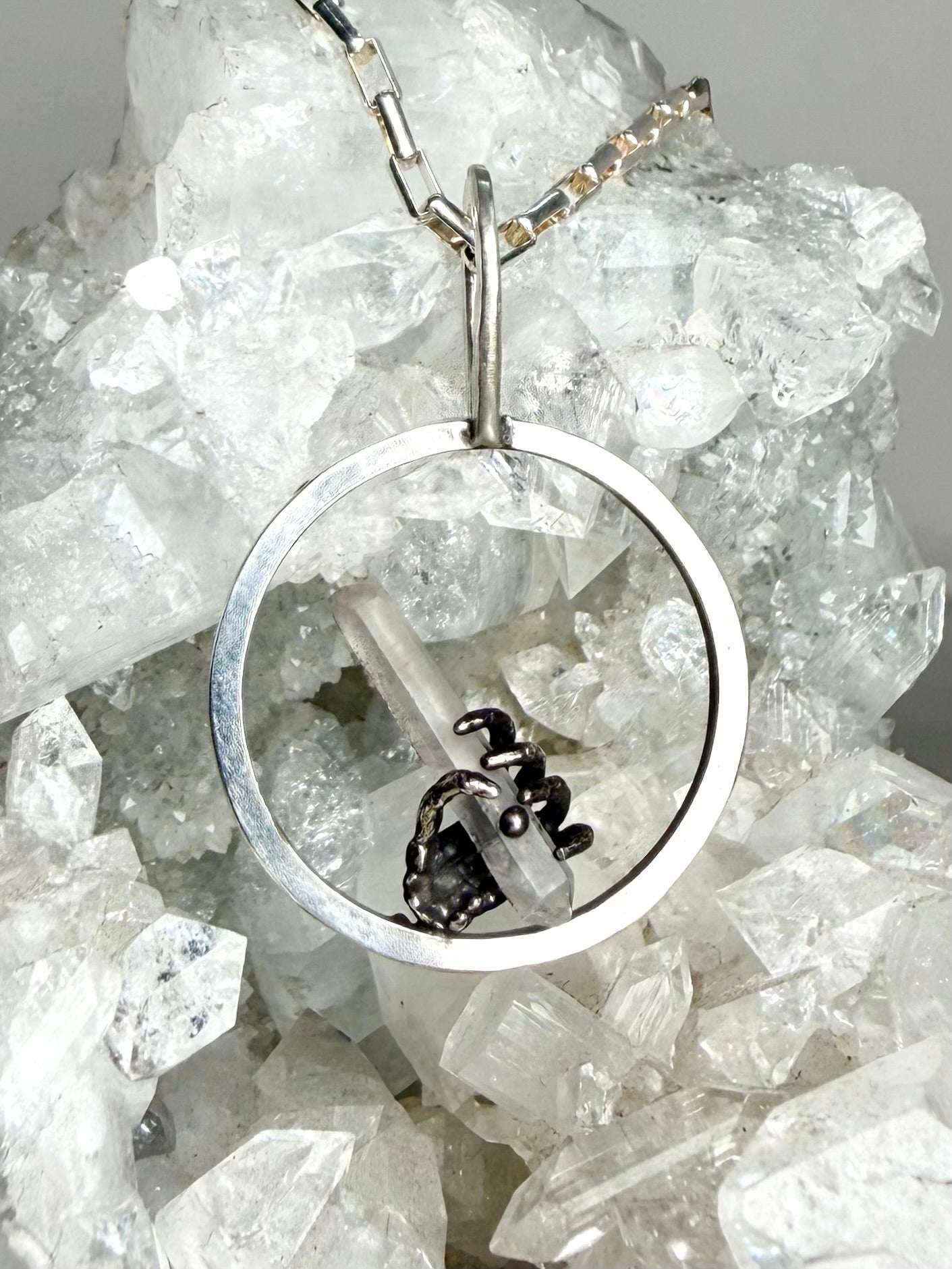 Hand of Glory Quartz Pendant | Sterling Silver