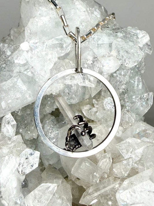 Hand of Glory Quartz Pendant | Sterling Silver