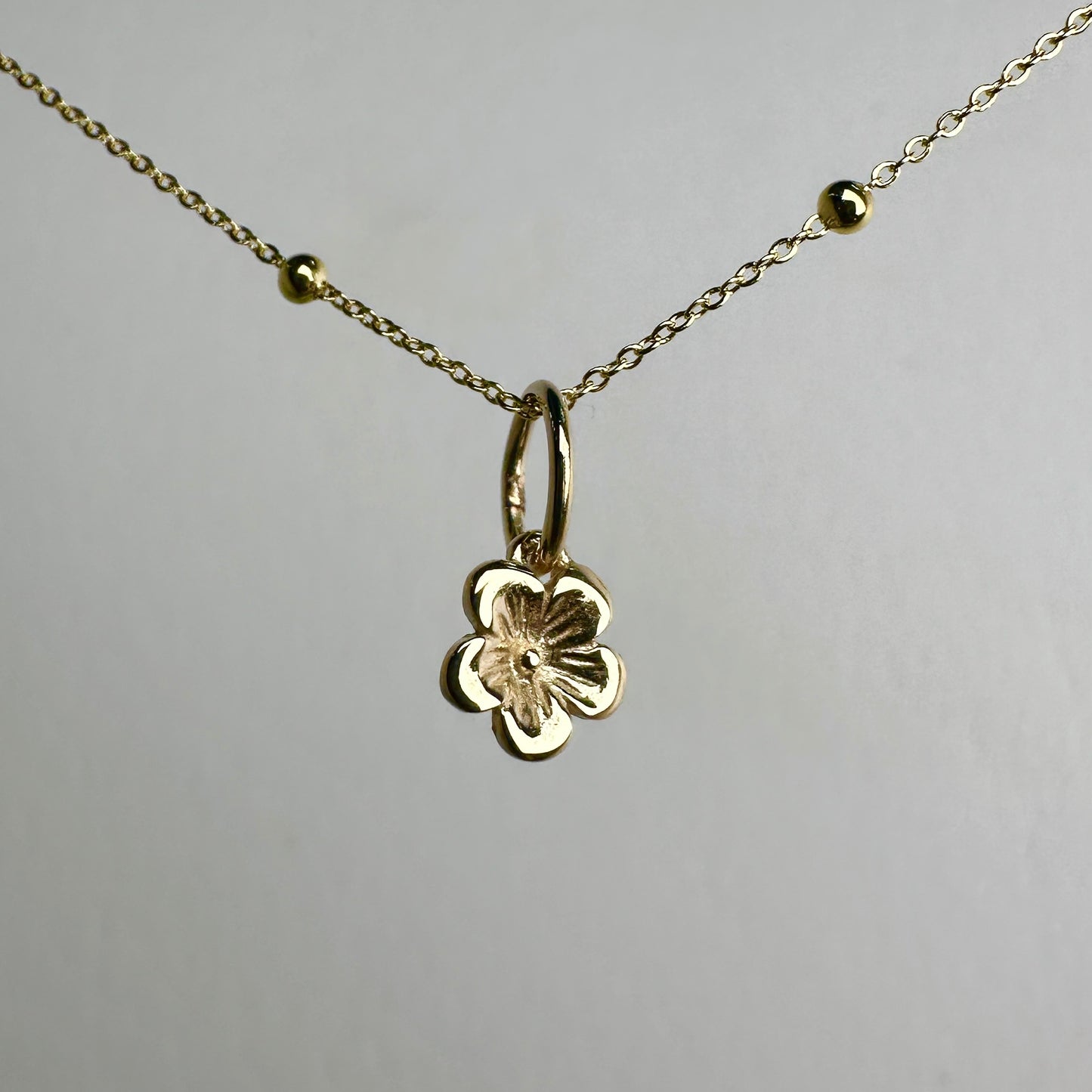 Cherry Blossom Charm | 14k Yellow Gold