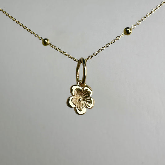 Cherry Blossom Charm | 14k Yellow Gold