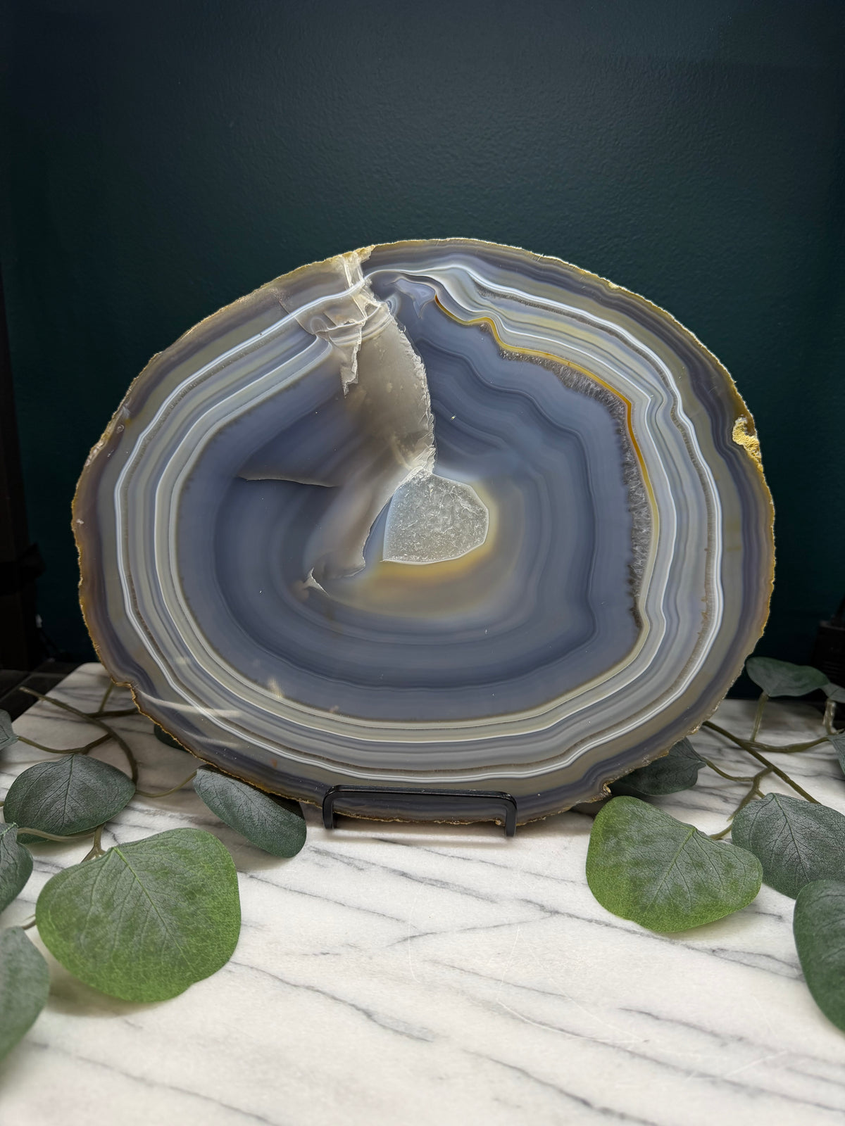 Grey Agate Slice | Cabinet Sized Mineral Specimen from Brazil