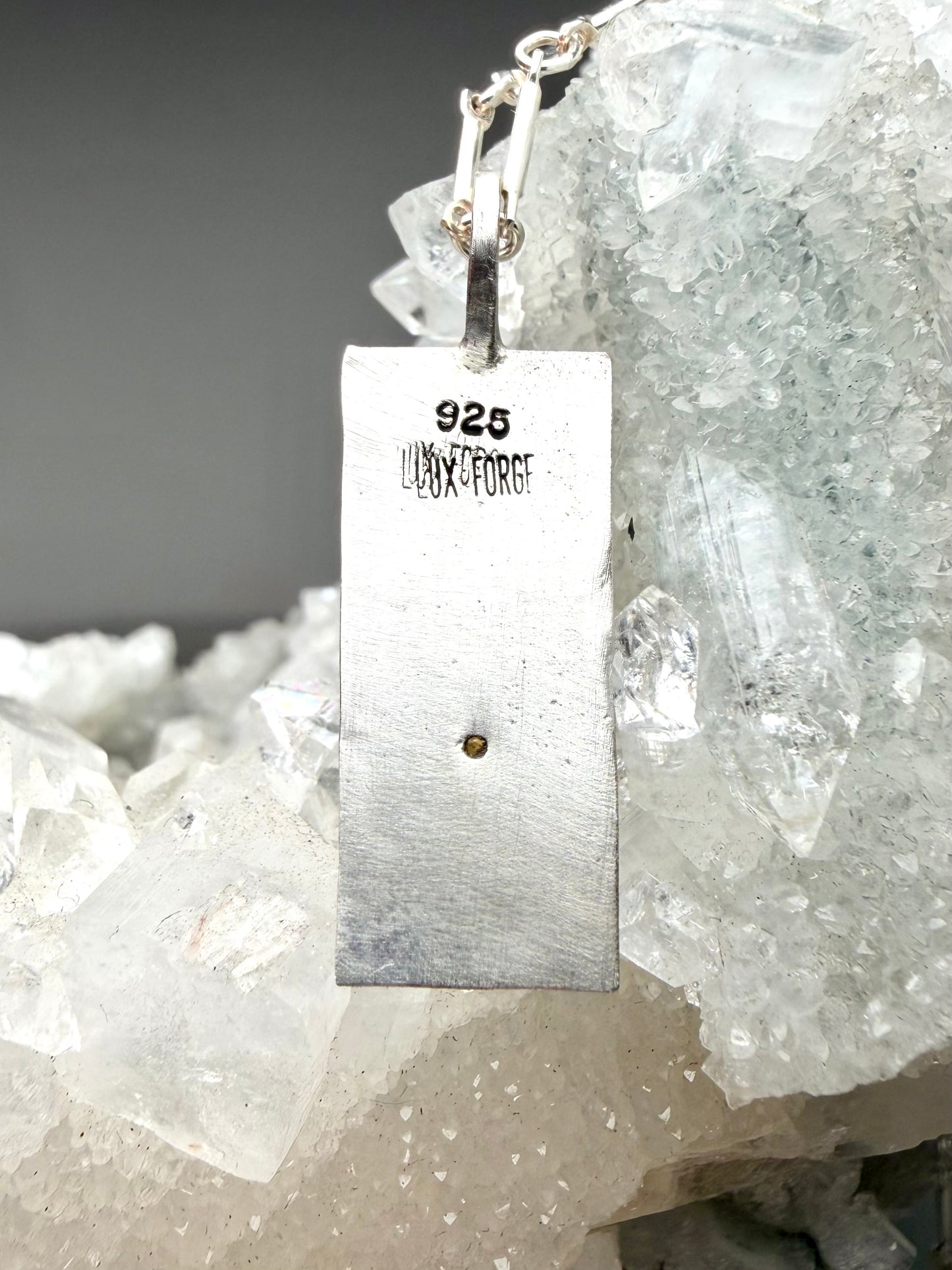 Sun & Moon Orange Sapphire Charm Pendant | Sterling Silver