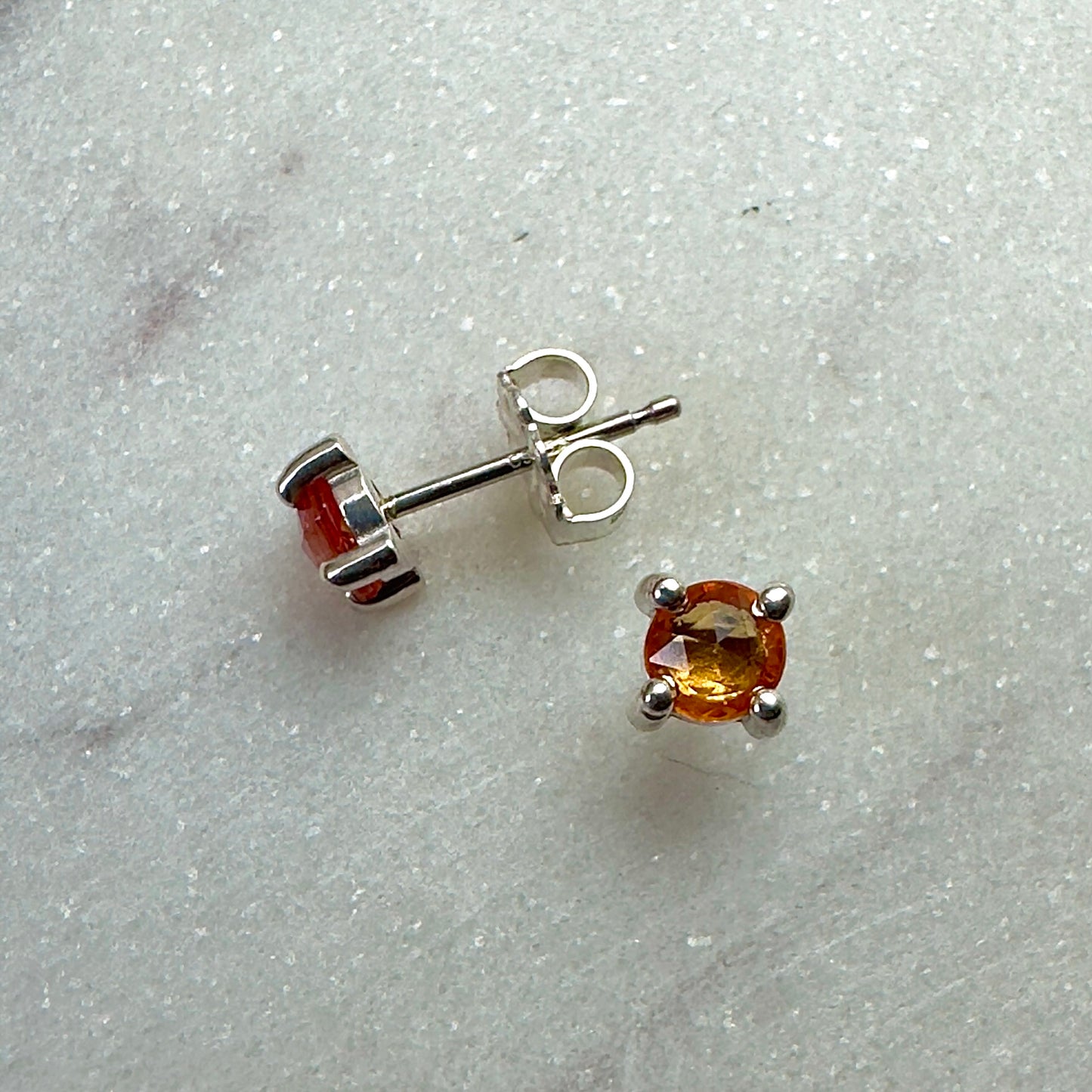 Gemstone Stud Earrings: 4 Prong Settings