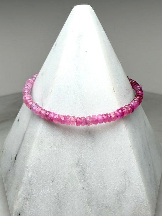 Pink Sapphire Ombre Bracelet | Sterling Silver