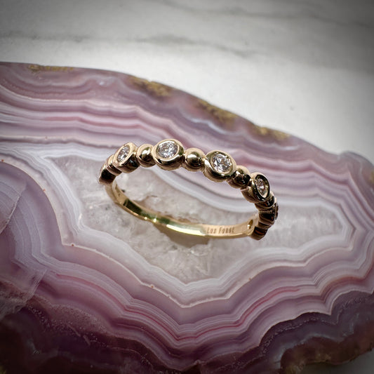 Stackable Bezel-Set Lab Grown Diamond Ring | 14k Yellow Gold