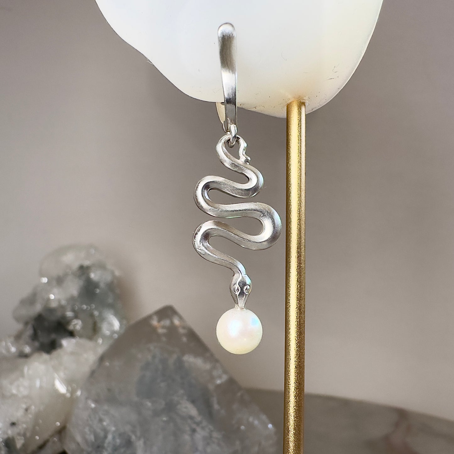 Pearl & Serpent Single Earring