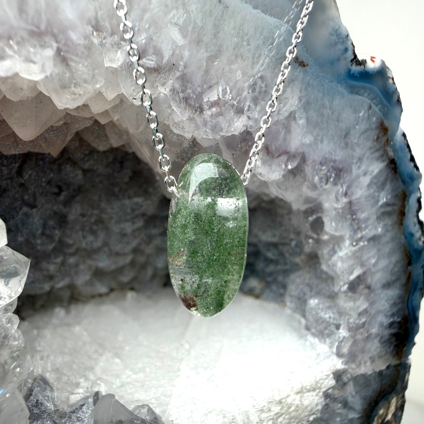 Garden Quartz Floating Necklace | Sterling Silver