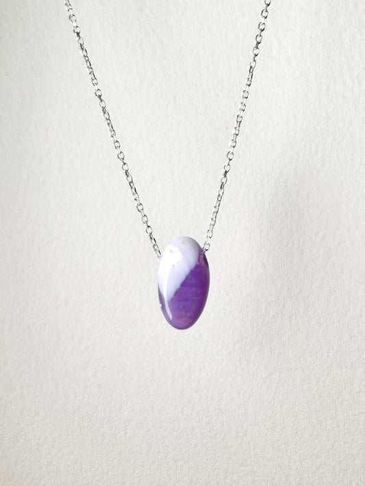 Purple Chalcedony Floating Necklace | Sterling Silver