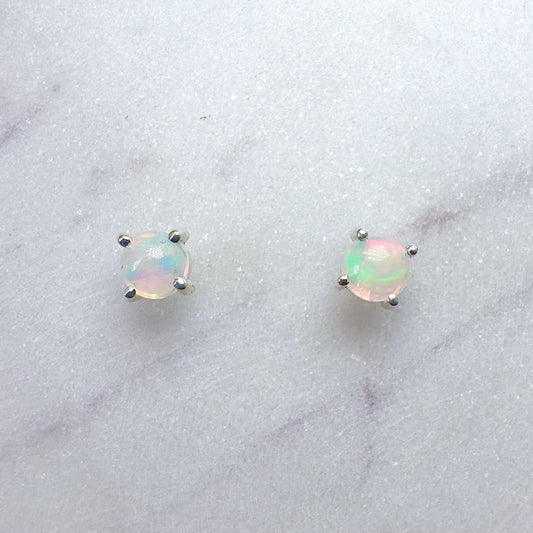 Ethiopian Opal Stud Earrings | Sterling Silver