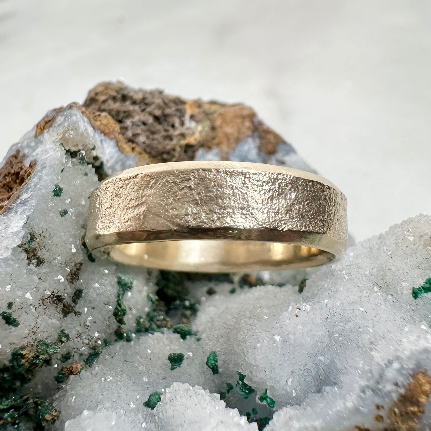 Beveled Granite Band | 14k Yellow Gold