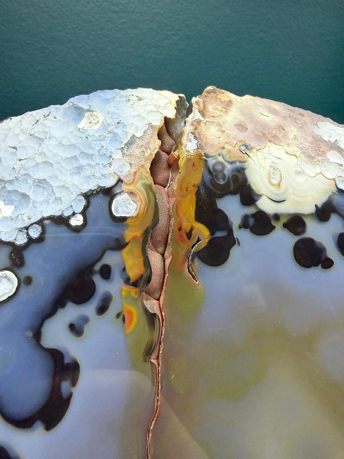 Blue & White Agate Slice | Cabinet Sized Mineral Specimen from Brazil