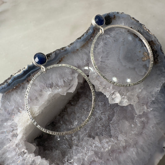 Sapphire Geometric Dangle Earrings