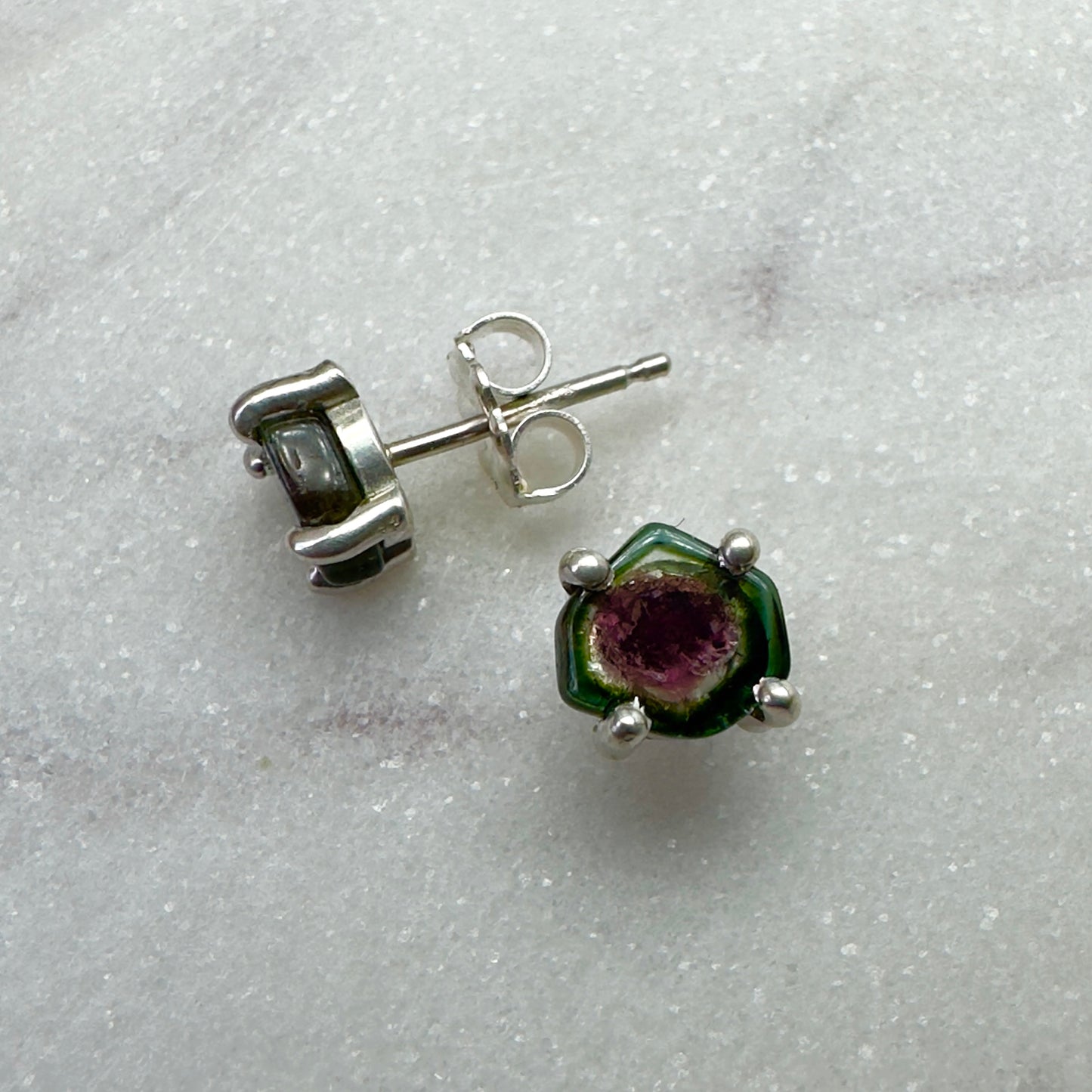 Gemstone Stud Earrings: 4 Prong Settings