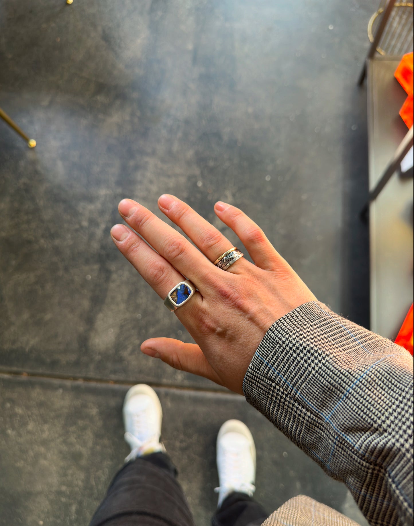 Boulder Opal Signet Ring